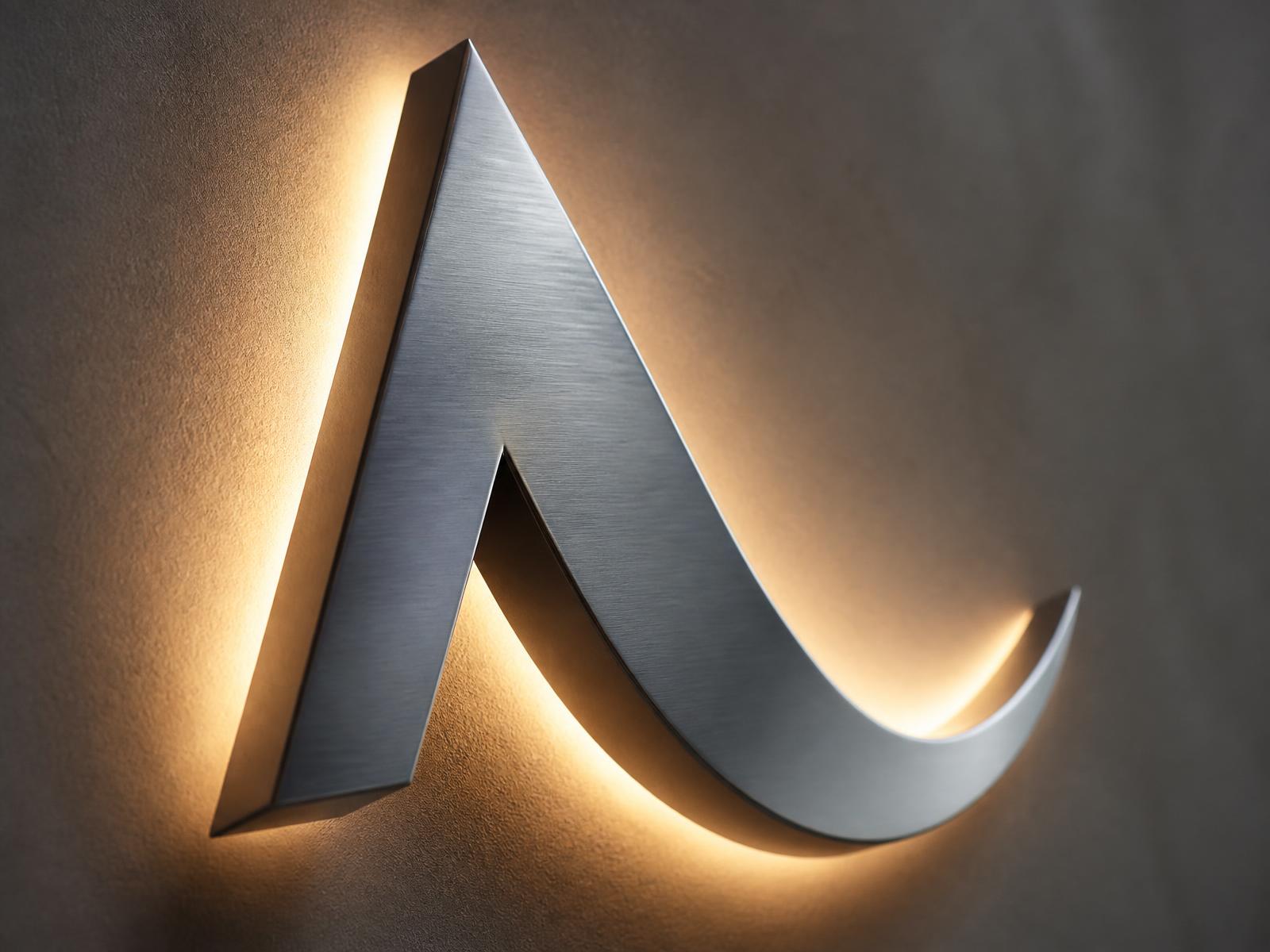 Lettres 3D individuelles illuminées en acier inoxydable avec effet halo